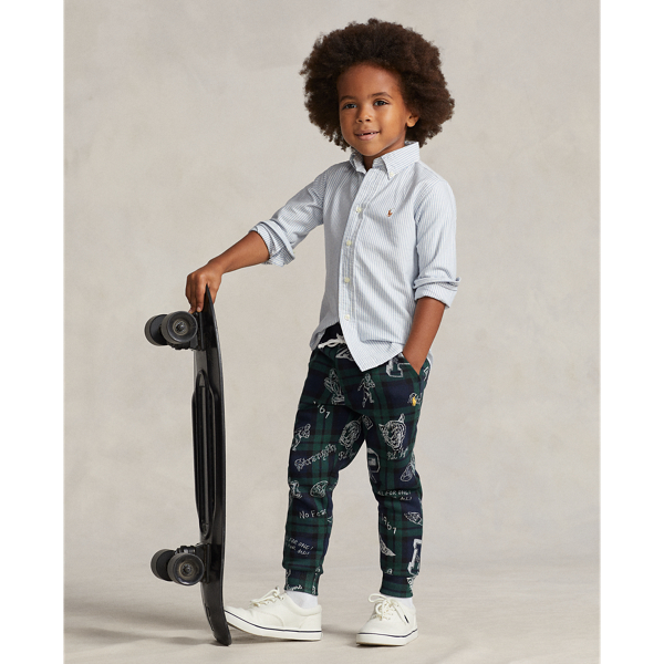 Kids' Plaid Fleece Graphic Jogger Pant In Varsity Blackwatch