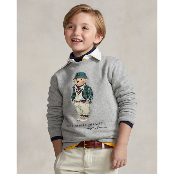 Polo Ralph Lauren Kids' Polo Bear Sweatshirt In Andover Heather Cambridge  Bear