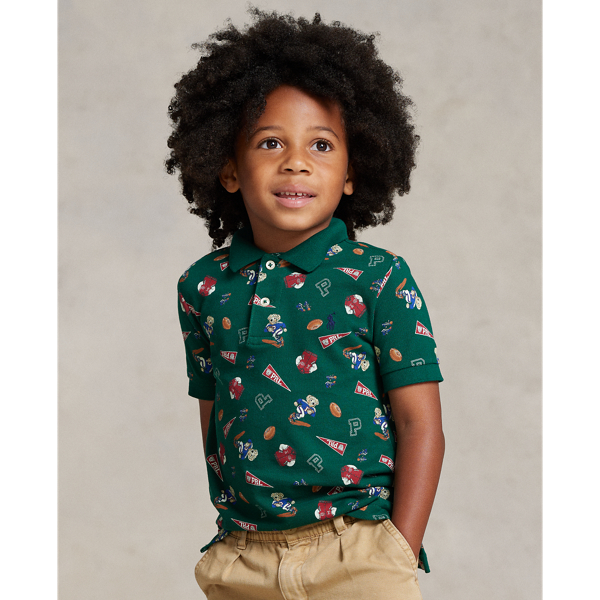 Polo Ralph Lauren Polo Bear Cotton Polo Shirt In Football Bear