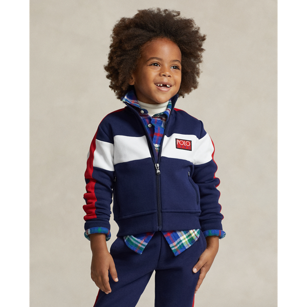 Kids' Polo 1992 Double-knit Track Jacket In Newport Navy Multi