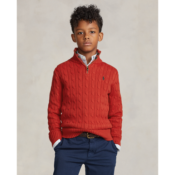 Red polo quarter online zip