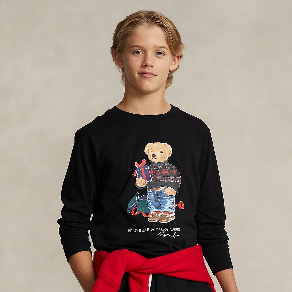 Polo Ralph Lauren Kids' Polo Bear Cotton Long-sleeve Tee In Polo