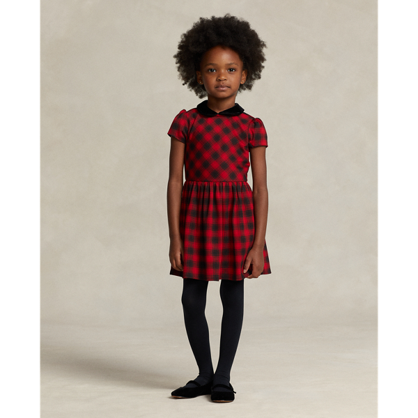 POLO RALPH LAUREN BUFFALO CHECK STRETCH PONTE DRESS