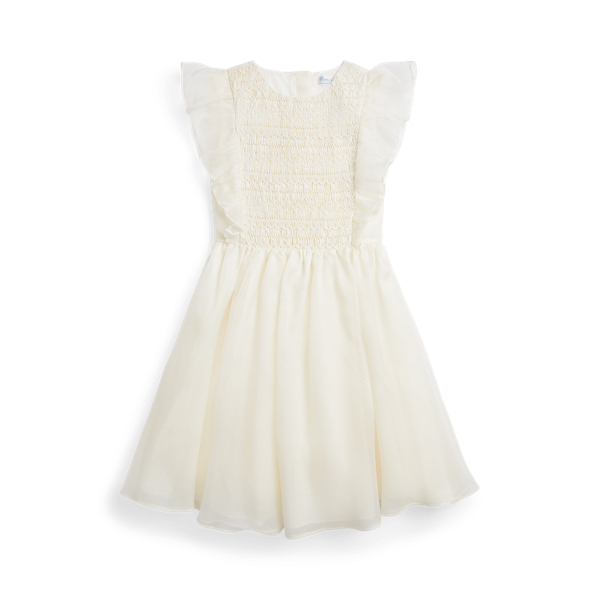 Polo Ralph Lauren Smocked Mulberry Silk Dress In Nevis