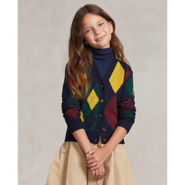 Polo Ralph Lauren Argyle Intarsia-knit V-neck Cardigan In Rl Navy Multi