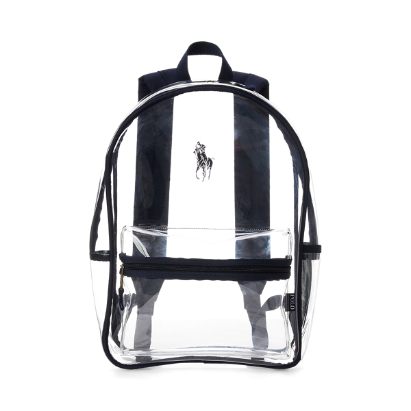 Polo Ralph Lauren Big Pony Clear Backpack In White/newport Navy