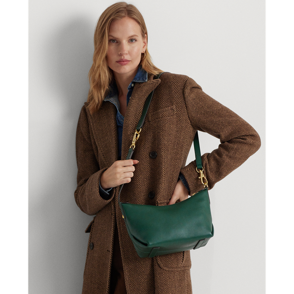 Lauren Ralph Lauren Leather Small Kassie Convertible Bag In Season Green