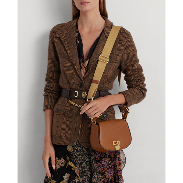 Lauren Ralph Lauren Leather Medium Tanner Crossbody Bag In Lauren Tan