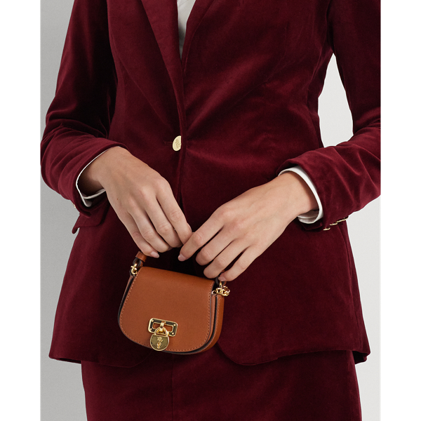 Lauren Ralph Lauren Leather Mini Tanner Crossbody Bag In Brown ModeSens