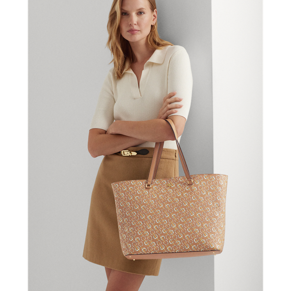 Lauren Ralph Lauren Ralph Lauren Crosshatch Leather Large Karly Tote -  ShopStyle