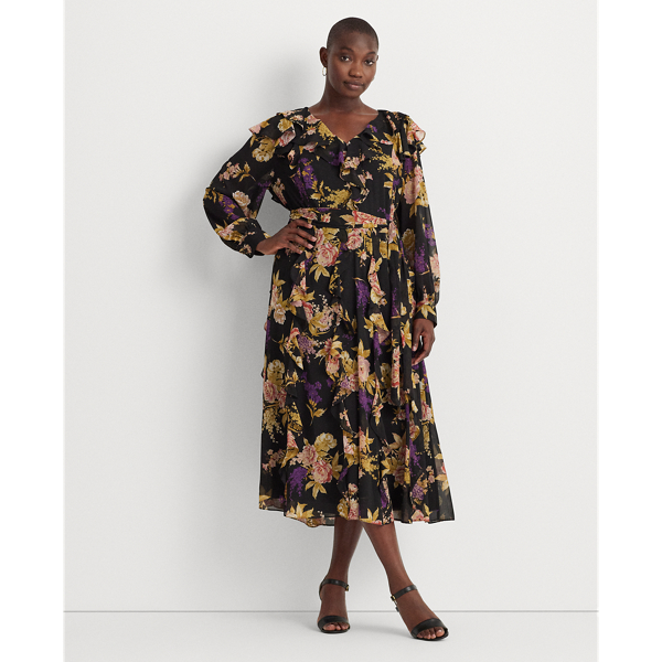 Lauren floral clearance georgette dress