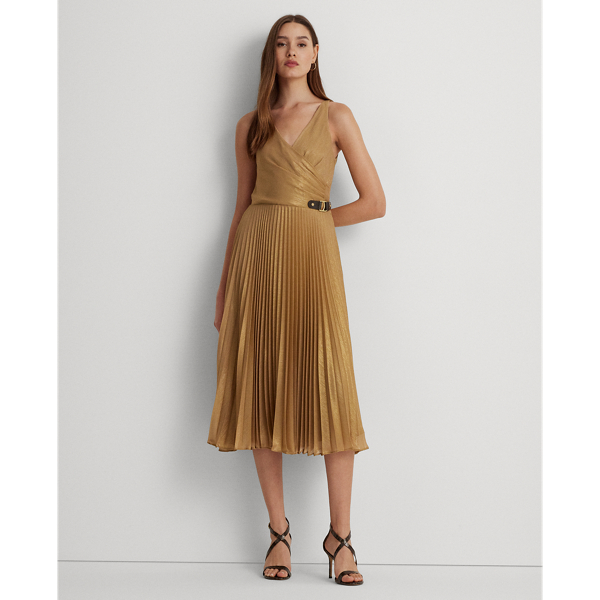 Lauren ralph lauren gold clearance dress