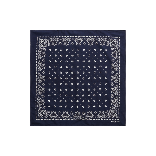 Polo Ralph Lauren Paisley Cotton Bandanna In Hunter Navy
