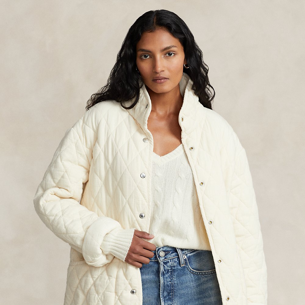 Ralph Lauren Quilted Cotton Barn Jacket In Natural Seeded