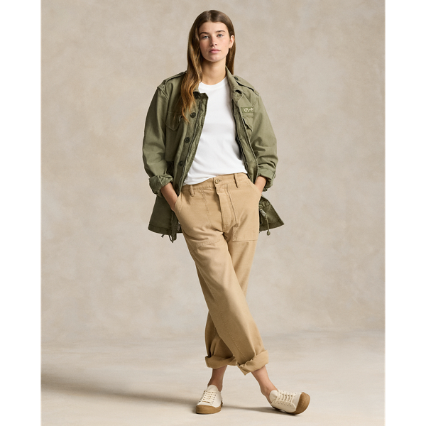 Polo Ralph Lauren Cotton Sateen Utility Pant In Khaki