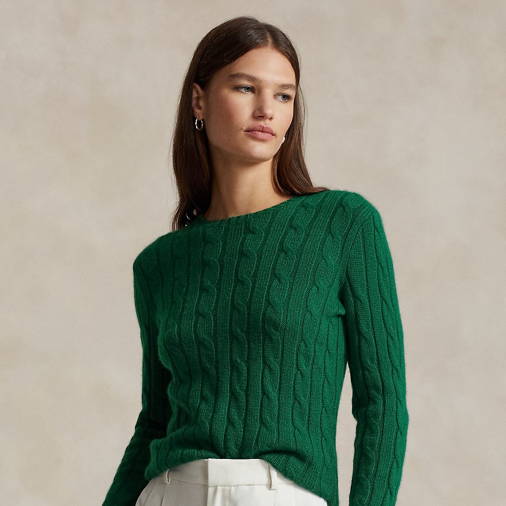 Ralph Lauren Cable-knit Cashmere Sweater In Vermont Green