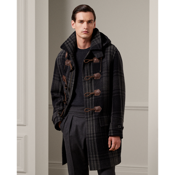 Ralph Lauren Purple Label Lancing Double faced Plaid Toggle Coat