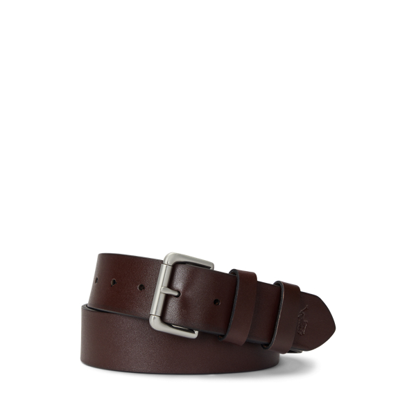 Shop Polo Ralph Lauren Leather Roller-buckle Belt In Brown