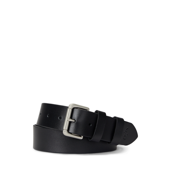 Shop Polo Ralph Lauren Leather Roller-buckle Belt In Black