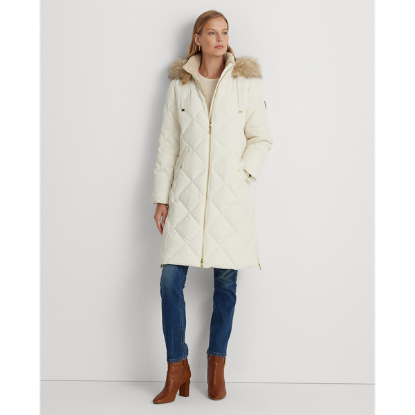 Cream on sale down coat