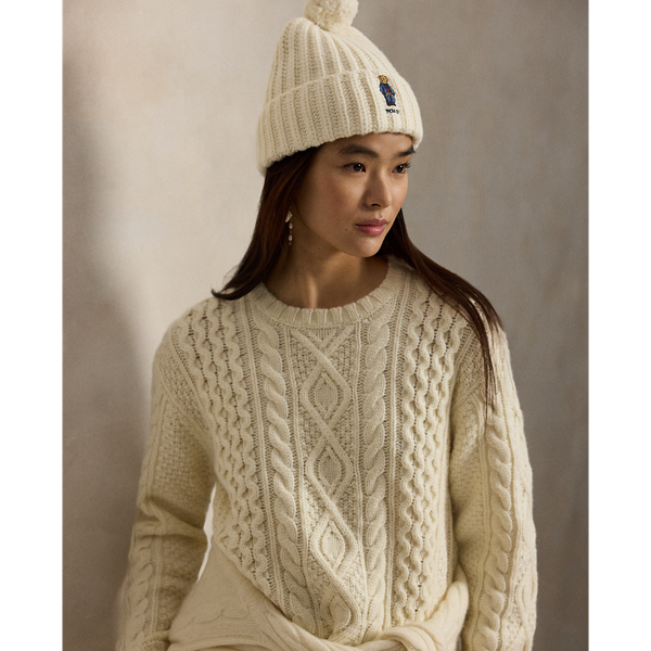 Polo Bear Rib Pom-Pom Beanie