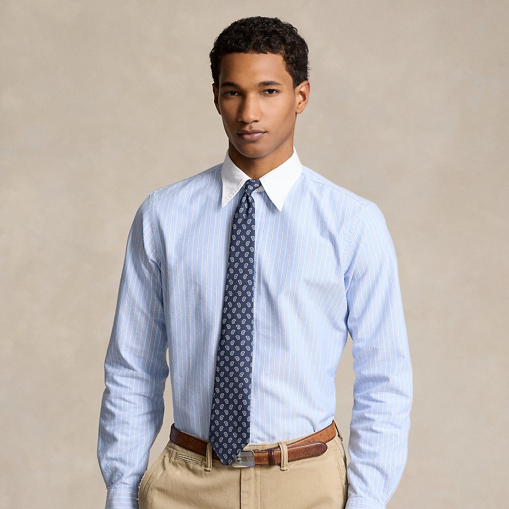Ralph Lauren Classic Fit Striped Oxford Shirt In Blue/white Multi