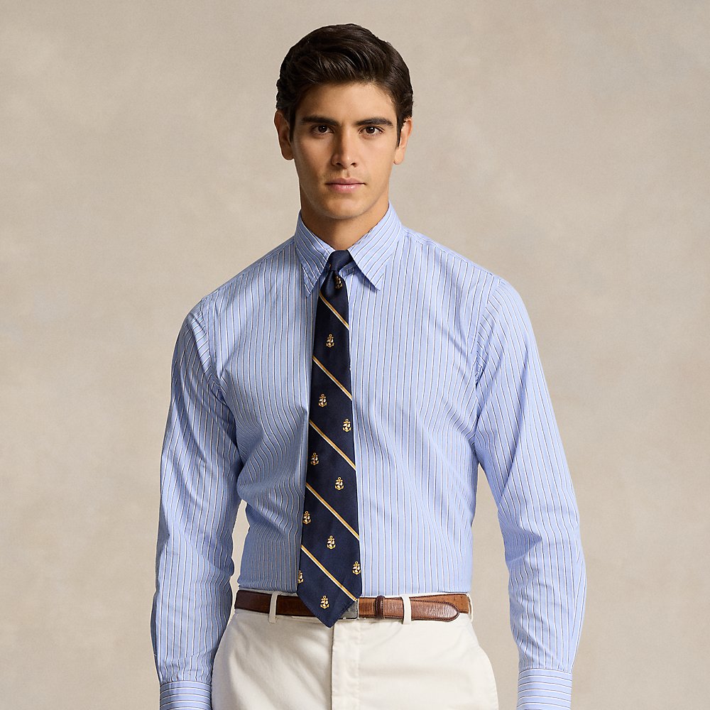 Ralph Lauren Classic Fit Striped Poplin Shirt In Blue/white Multi