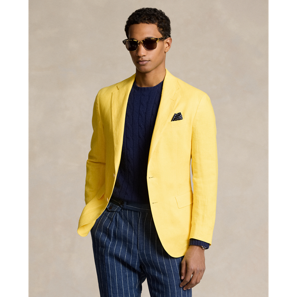 Ralph Lauren Polo Soft Tailored Linen Sport Coat In Sunfish Yellow