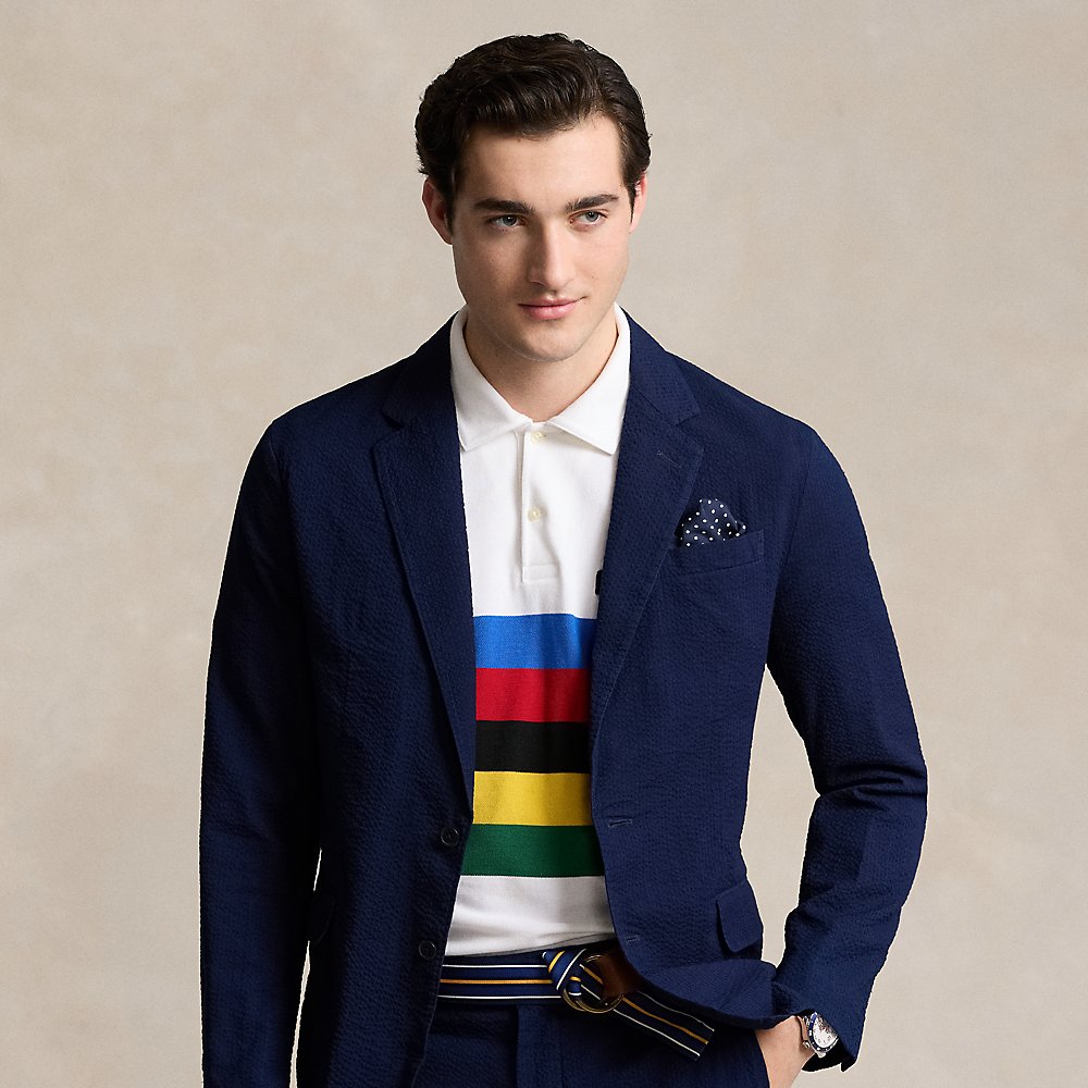 Ralph Lauren Polo Soft Modern Seersucker Suit Jacket In Indigo