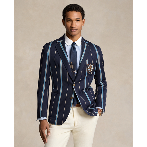 Ralph Lauren Polo Soft Tailored Wool Cricket Blazer In Navy/white/blue