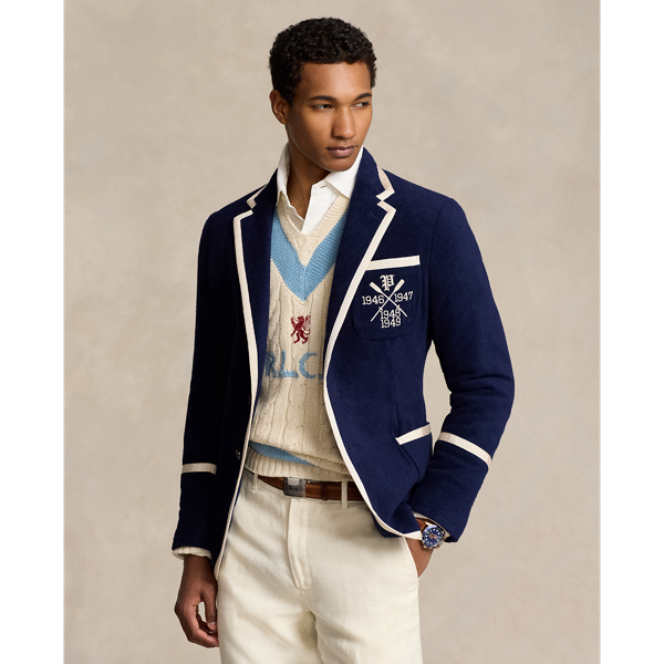 Shop Ralph Lauren Polo Soft Tailored Terry Sport Coat In Heritage Blue