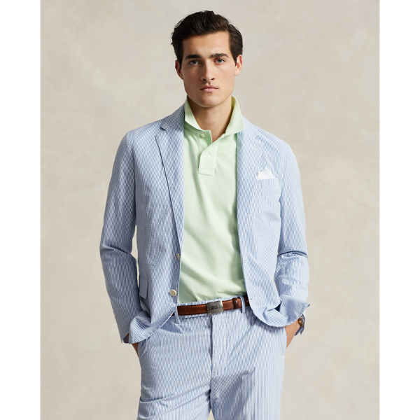 Polo Ralph Lauren Polo Soft Modern Seersucker Suit Jacket In Blue
