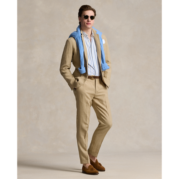 Polo Ralph Lauren Linen Suit Trouser In Coastal Beige