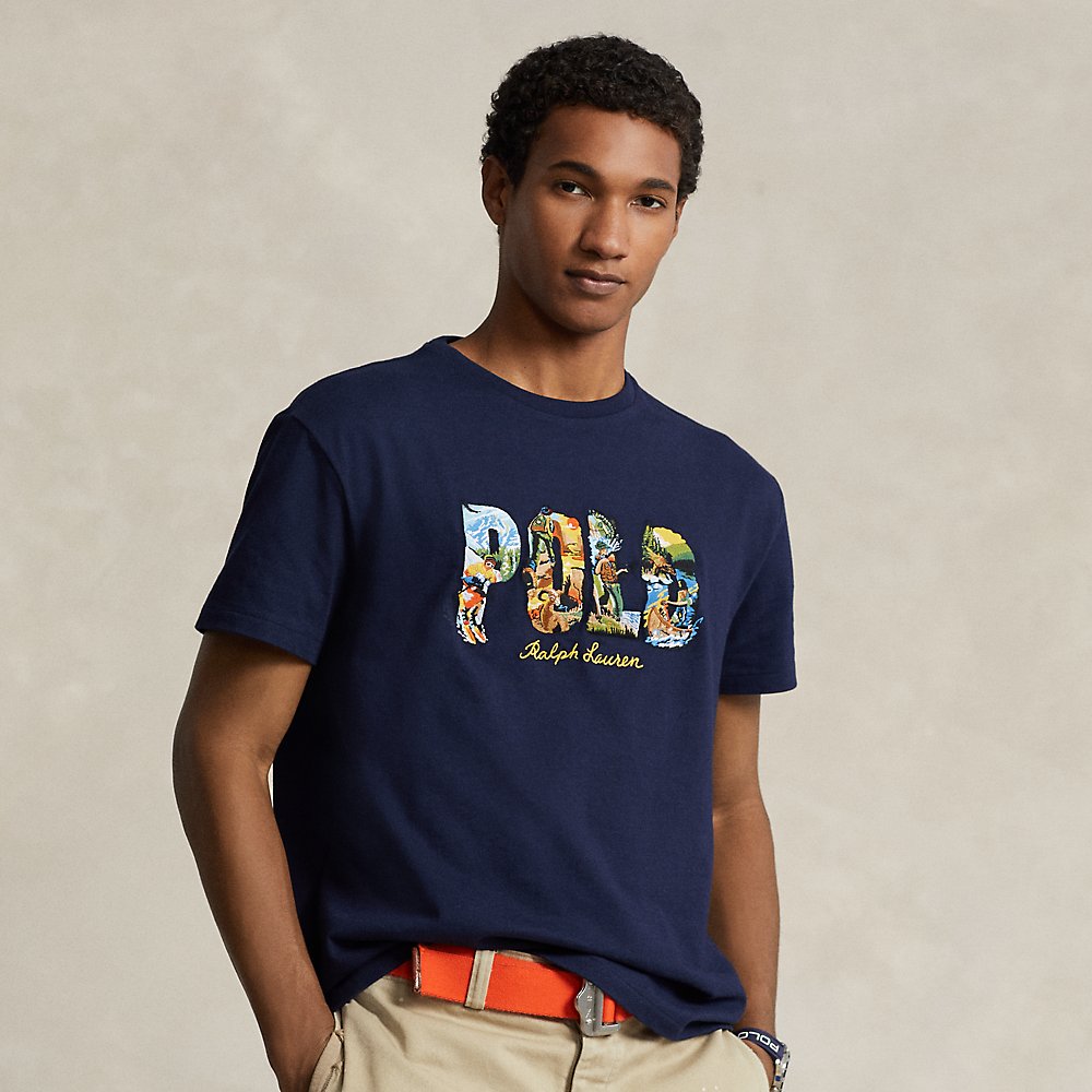 Ralph Lauren Classic Fit Logo Jersey T-shirt In Cruise Navy