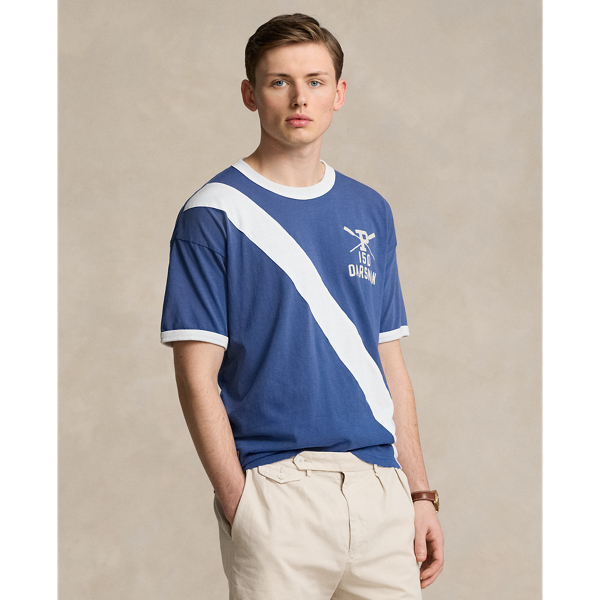Ralph Lauren Vintage Fit Jersey Graphic T-shirt In Annapolis Blue Multi