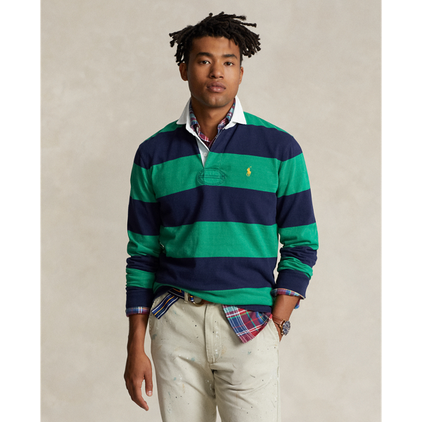 Ralph Lauren The Iconic Rugby Shirt In Navy/hillside Green