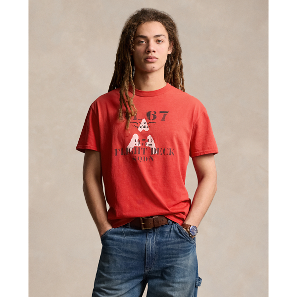 Ralph Lauren Classic Fit Jersey Graphic T-shirt In New Brick