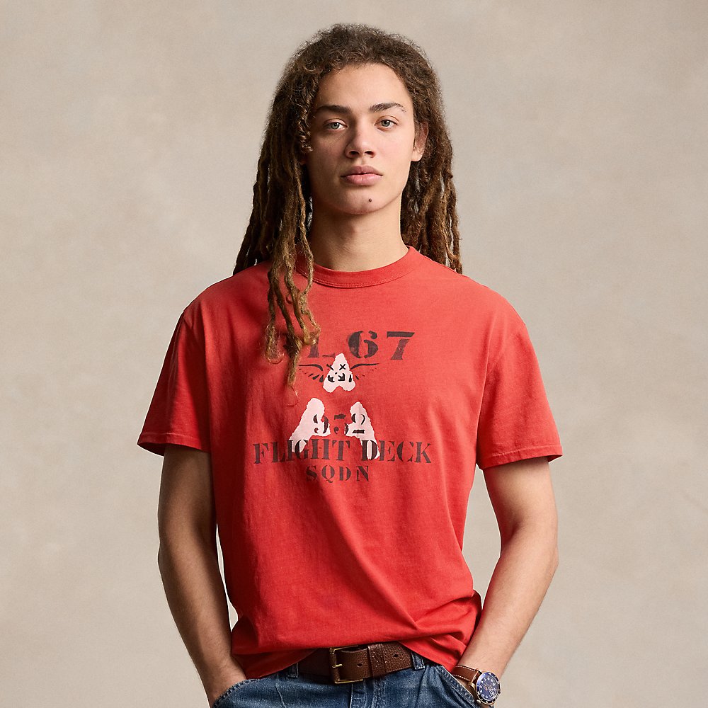 Ralph Lauren Classic Fit Jersey Graphic T-shirt In New Brick