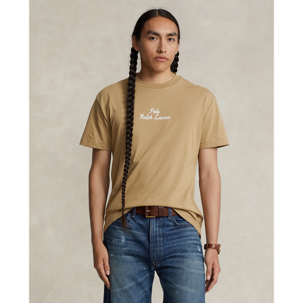 Ralph Lauren Classic Fit Logo Jersey T-shirt In Desert Khaki