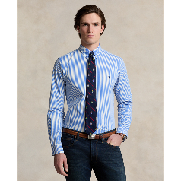Chemise rayée Slim Fit popeline stretch - Polo Ralph Lauren - Modalova