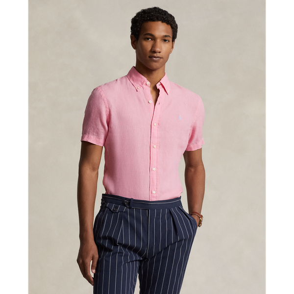 Ralph Lauren Classic Fit Linen Shirt In Florida Pink