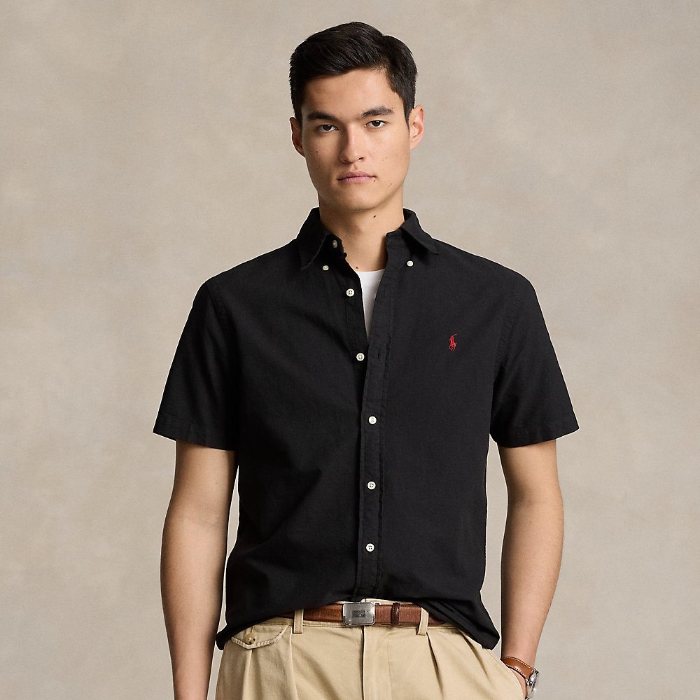 Ralph Lauren Classic Fit Garment-dyed Oxford Shirt In Polo Black