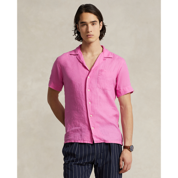 Ralph Lauren Classic Fit Linen Camp Shirt In Resort Rose