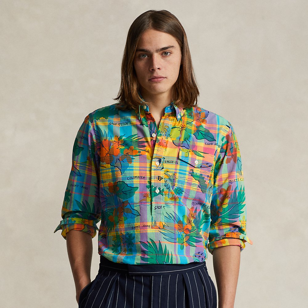 Ralph Lauren Classic Fit Tropical Madras Shirt In Island Tropical