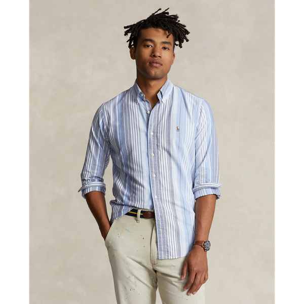 Ralph Lauren Classic Fit Striped Oxford Shirt In Blue Multi