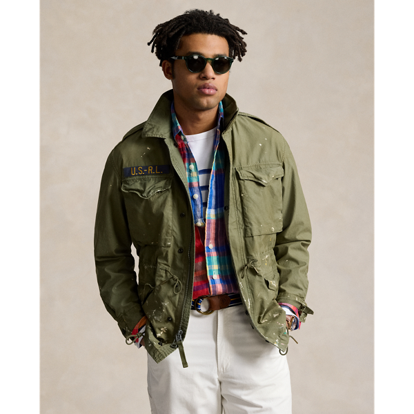 POLO RALPH LAUREN PAINT-SPLATTER TWILL FIELD JACKET