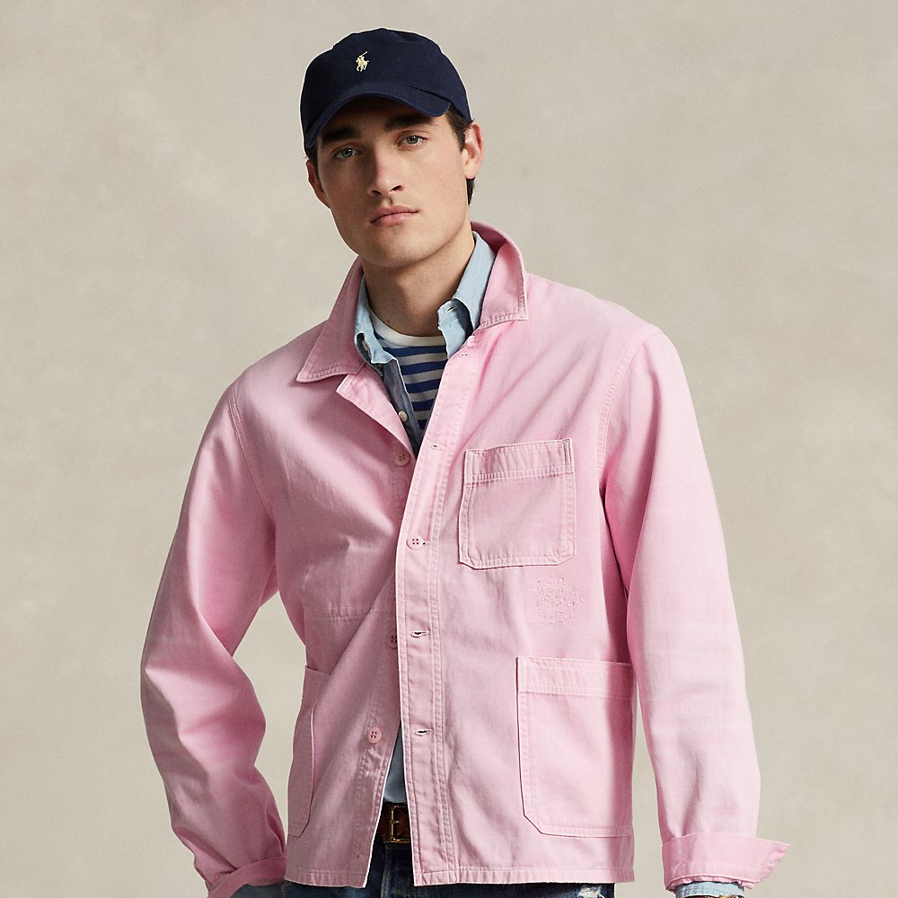 Shop Ralph Lauren Twill Utility Jacket In Carmel Pink