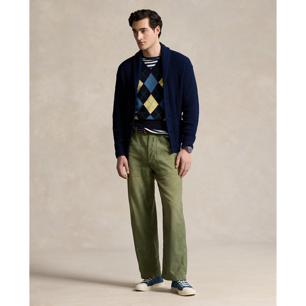 Shop Polo Ralph Lauren Relaxed Fit Reverse-sateen Trouser In Green