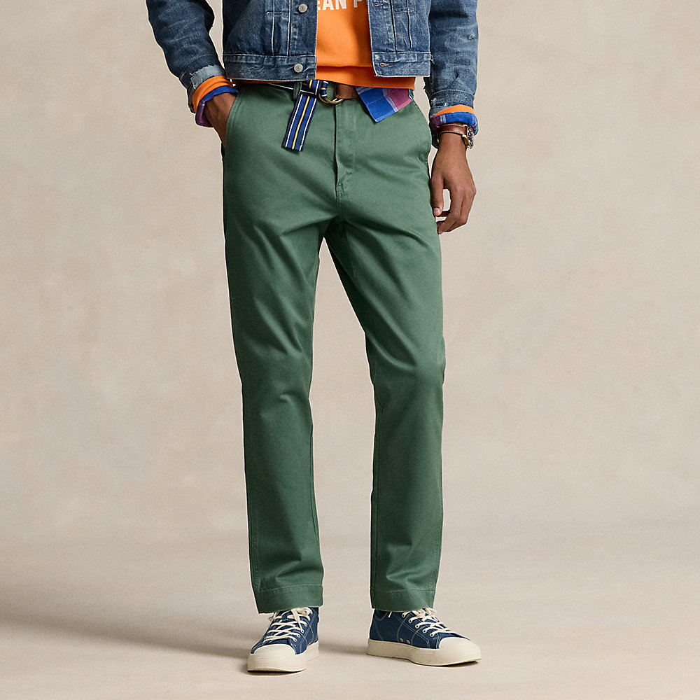 Ralph Lauren Salinger Straight Fit Chino Pant In Washed Forest