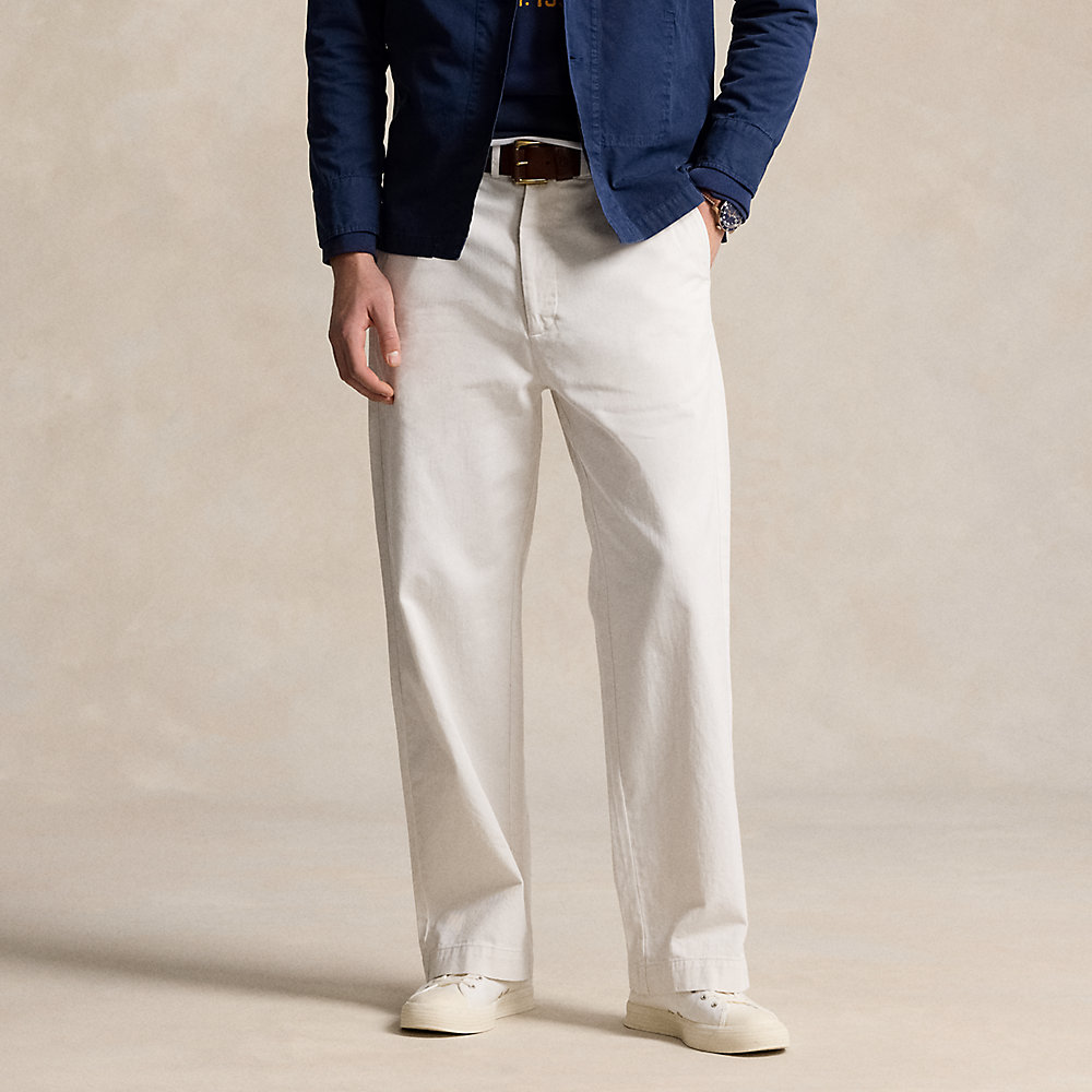 Ralph Lauren Big Fit Chino Pant In Deckwash White